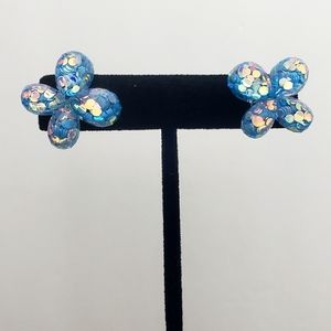 🔵 3/$10 Iridescent Blue Butterfly Earrings